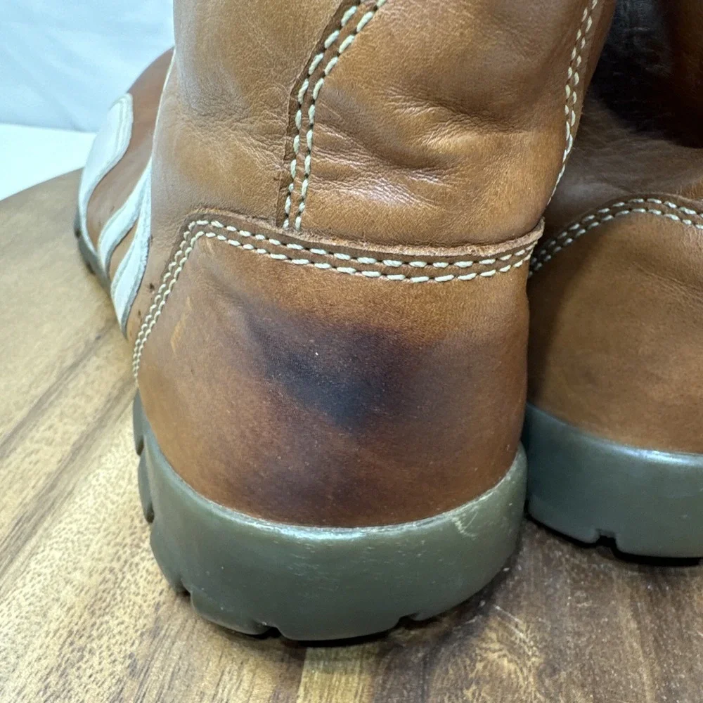 GBX Leather Ankle Boot Men's 10 M Dress Shoes‎ Brown Casual Lace Up 146914-9